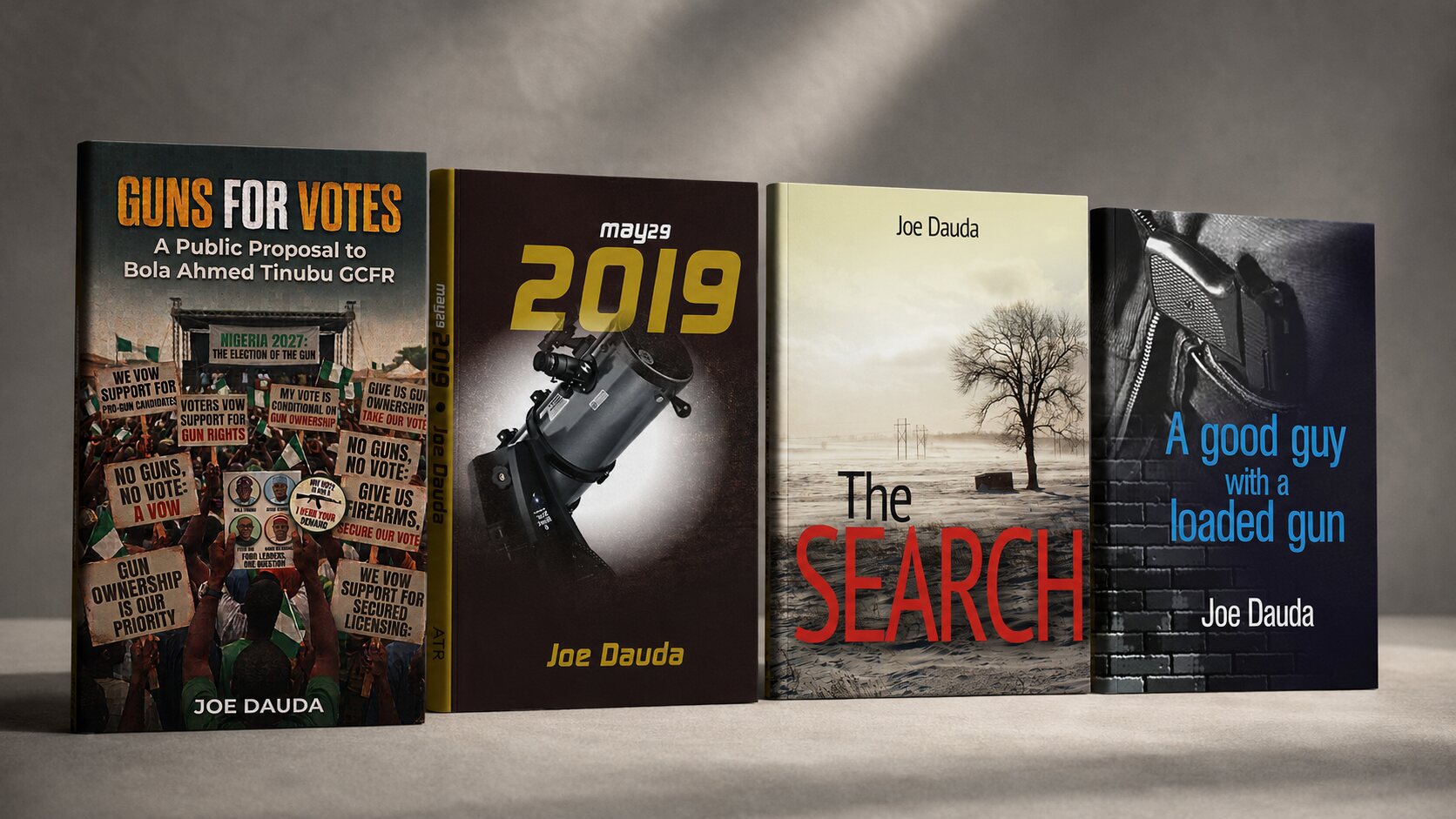 All four Joe Dauda books displayed together